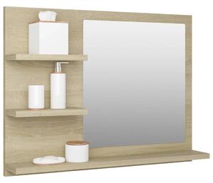 Oglindă de baie, stejar Sonoma, 60 x 10,5 x 45 cm, PAL