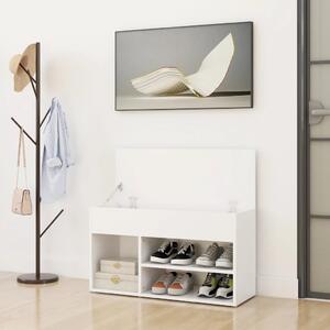 Banchetă pantofar, alb, 80x30x45 cm, PAL