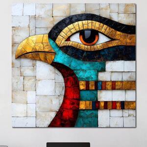 Tablou Canvas Premium, LuxCanva® M1024, Mozaic Egiptean, Pasare, Ochi, Zeu, Egipt, Ibis, Sacru, Mozaic, Piramida, Textura, Abstract, Birou, Living, Camera Copii