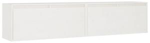 Dulapuri de perete 2 buc. alb, 80x30x35 cm, lemn masiv de pin