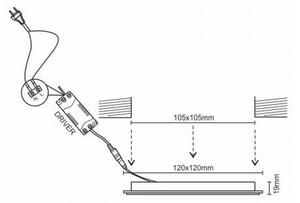 Panou LED incastrabil LED/6W