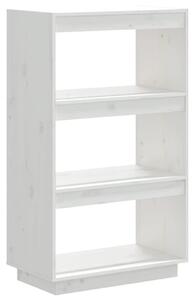 Bibliotecă/Separator cameră alb 60x35x103 cm lemn masiv de pin