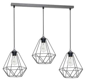 Lampă suspendată BASKET 3xE27/60W/230V gri