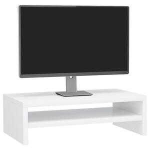 Suport monitor, alb extralucios, 42x24x13 cm, lemn prelucrat