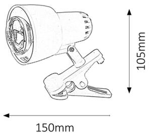 Lampă cu clemă CLIP 1xE14/40W/230V albă Rabalux 4357