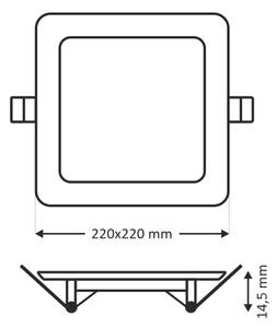 Lampă încastrată LED SQUARE LED/18W/230V 2700K