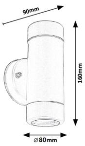 Aplică de exterior 2xGU10/10W/230V IP44 Rabalux 8833