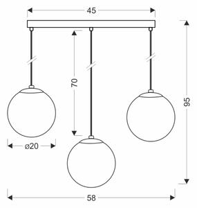 BRILAGI - Lustra pe cablu POLOS 3xE27/40W/230V neagră