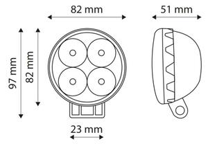 LED spot auto EPISTAR 12W 10-30V IP67 6000K