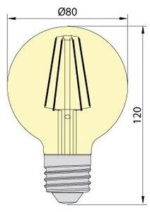 Bec LED LEDSTAR AMBER G80 E27/8W/230V 2200K