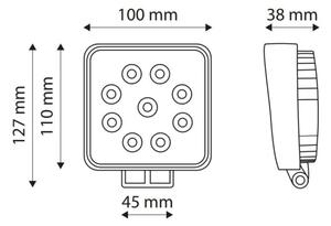 LED spot auto EPISTAR 27W 10-30V IP67 6000K