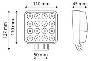 LED spot auto EPISTAR 48W 10-30V IP67 6000K
