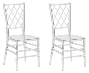 Set de 2 scaune CLARION, transparente, 40 x 40 x 92 cm