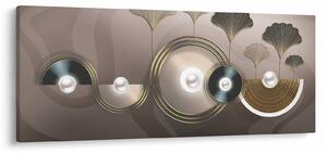 Tablou - Abstract maro-auriu (120x50 cm)
