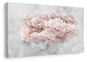 Tablou - Flori roz pe perete (90x60 cm)