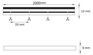 Benzi LED NEON 2 m LED/17W/12V IP65 albastru