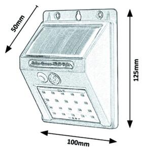 Rabalux - Lampă solară LED de perete cu senzor IP44