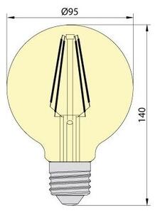 LED Bec CLASIC AMBER G95 E27/8W/230V 2200K – Brilagi