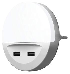 Corp de iluminat LED de veghe cu senzor și cu fișă integrată LUNETTA 2xUSB LED/13W/230V Ledvance