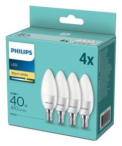 SET 4x bec LED Philips E14/5,5W/230V 2700K