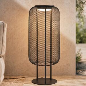 Lucande Lampadar LED Korvyn, negru, înălțime 80 cm, IP44, Negru, Metal, Design