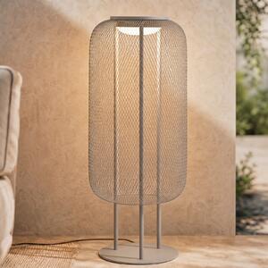 Lucande Lampadar LED Korvyn, gri piatră, înălțime 80 cm, IP44, Gri, Metal, Design