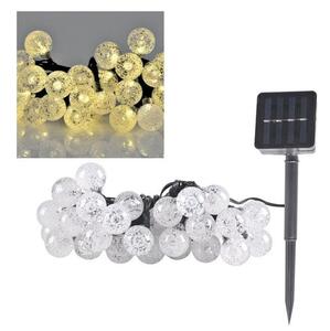 Șir LED solar 30xLED, 8 funcții, 300 mAh, 4,9 m, IP44, alb cald