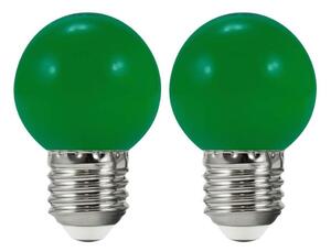SET 2x bec LED PARTY E27/0,5W/36V verde