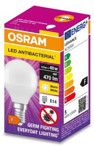 Bec LED antibacterian P40 E14/4,9W/230V 2700K Osram