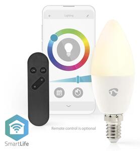 Bec LED RGB dimabil E14/4,9W/230V Wi-Fi 2700-6500K Nedis WIFILRC10E14