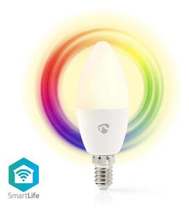 Bec LED RGB dimabil E14/4,9W/230V Wi-Fi 2700-6500K Nedis WIFILRC10E14