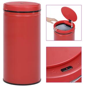 Coș de gunoi automat cu senzor, 70 L, roșu, oțel carbon