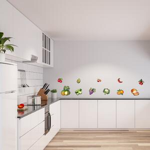PIPPER. Autocolant de perete „Fructe si legume” 60x120cm Material: Vinil alb