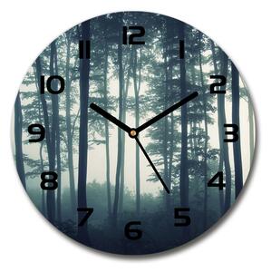 Ceas din sticlă rotund Ceață în pădure