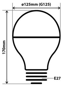 Bec LED cu cap sferic oglindit DECOR MIRROR G125 E27/12W/230V 4200K auriu