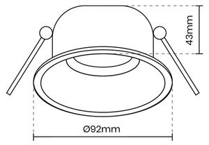 Plafonieră încastrată EYE 1xGU10/25W/230V rotundă neagră