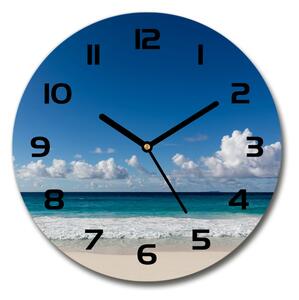 Ceas din sticlă rotund plaja Seychelles