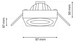 Plafonier NUSA 1xGU5,3/MR16/50W/12V pătrat alb