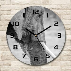 Ceas de sticlă pe perete rotund elefant
