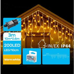 BRILAGI - Ghirlandă LED de exterior, 200 LED / 8 funcții, 13x0,6 m, IP44, alb cald