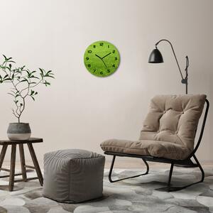 Ceas rotund de perete din sticlă iarbă verde