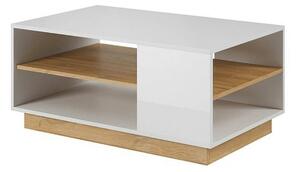Masuta cafea CITY, alb/stejar deschis, PAL melaminat, 100x60x46 cm