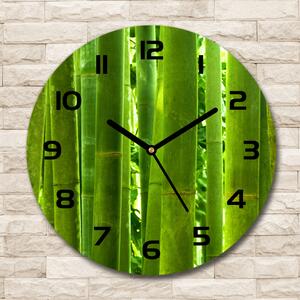 Ceas perete din sticlă rotund Bambus