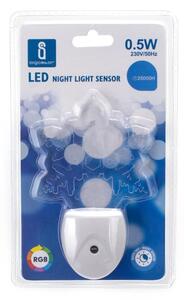 Corp de iluminat LED RGB de veghe cu senzor Aigostar LED/0,5W/230V fulg de zăpadă
