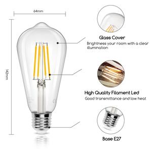 Bec LED ST64 E27/8W/230V 2700K Aigostar