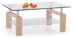 Masuta cafea DIANA H, transparent/stejar sonoma, 110x60x55 cm