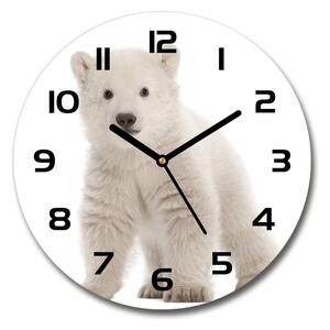 Ceas perete din sticlă rotund Un urs polar