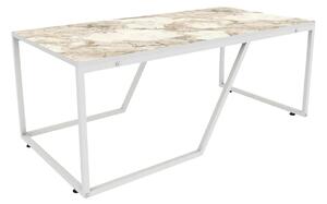 Masuta cafea Wendy, alb cu efect de marmura, PAL melaminat, 120x60x48