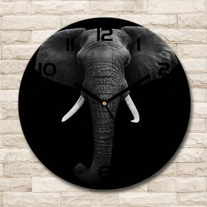 Ceas perete din sticlă rotund elefant african