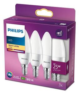 SET 3x bec LED Philips B35 E14/4W/230V 2700K
